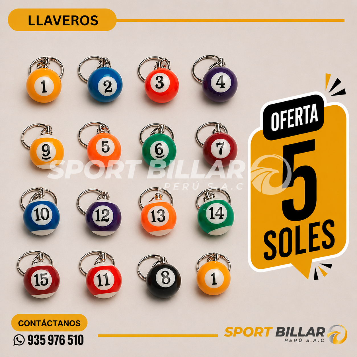 LLAVEROS DE BILLAR